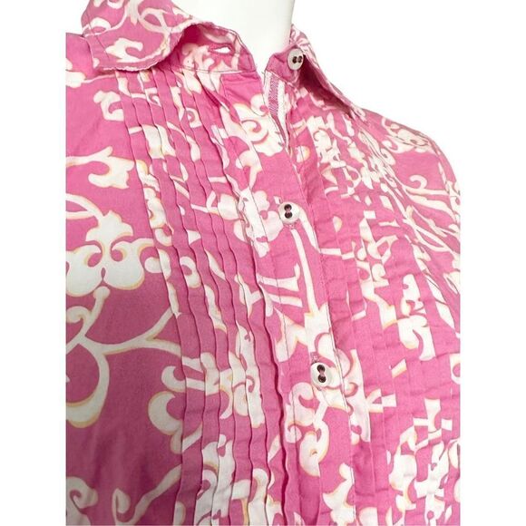 Charter Club Women’s Pink Floral Print Long Sleeve Button-Up Blouse‎ Size 4 - Picture 2 of 8